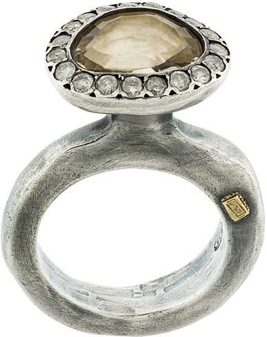 'Olfat' Silberring mit Kristallverzierung