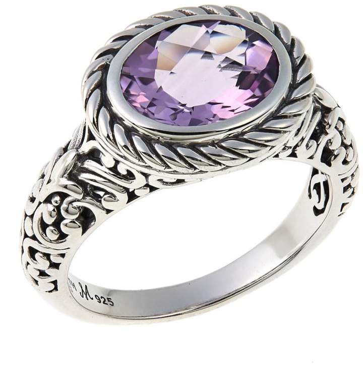 Bali Designs by Robert Manse 2.27ct Oval Pink Amethyst Scrollwork Ring