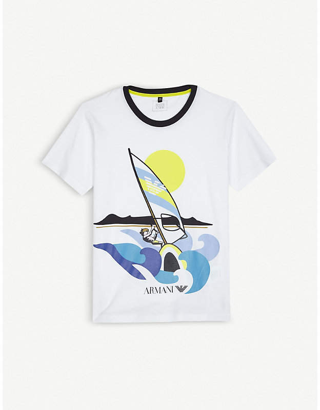 Windsurf print cotton T-shirt 4-16 years