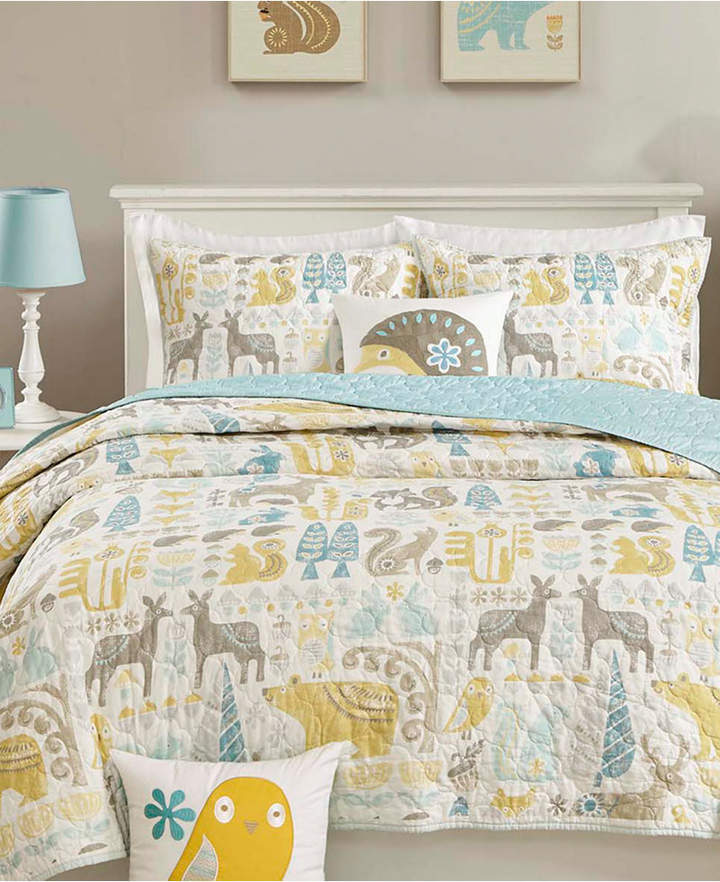 Ink+ivy Ink+Ivy Kids Woodland 3-Pc. Quilted Twin Coverlet Set Bedding