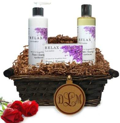 Buy Pure Energy Apothecary Daily Delight Lavender Monogram Gift Basket!