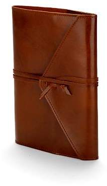 Envelope Wrap A5 Refillable Leather Journal In Brown