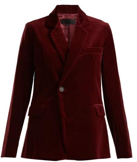 Single-breasted velvet blazer