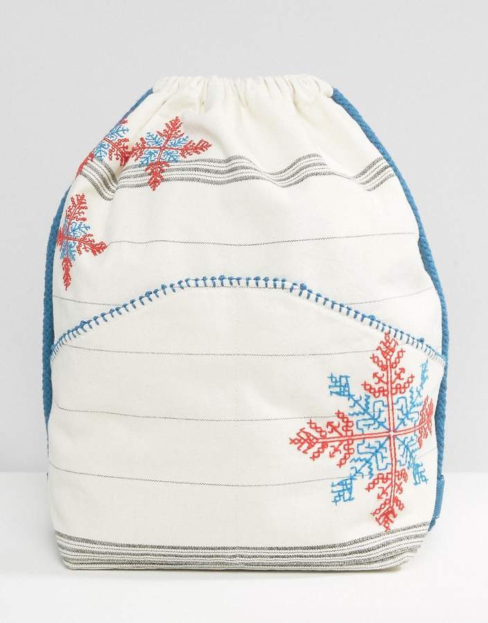 Star Mela – Bestickter Rucksack mit Tunnelzug und Kordel-Trägern