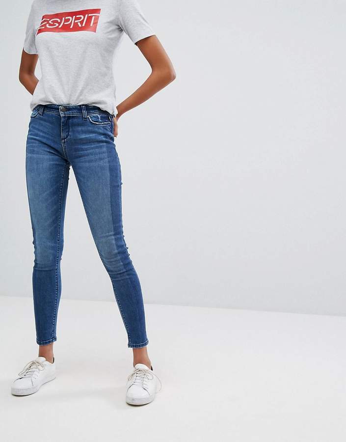 – Enge Jeans mit zweifarbigem Design