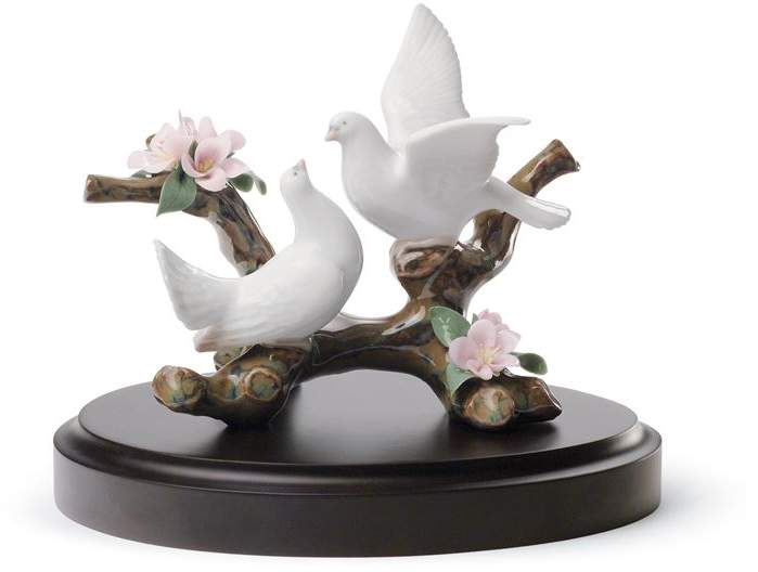 Doves On A Cherry Tree Figurine