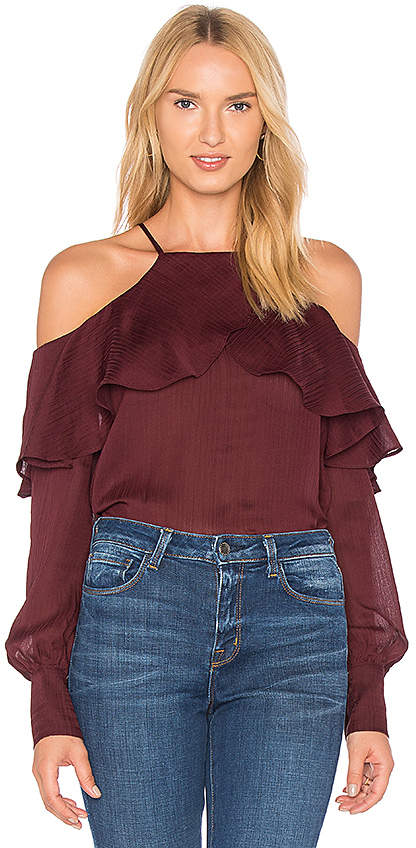 Philipa Cold Shoulder Top in Purple. - size L (also in M,S,XS)