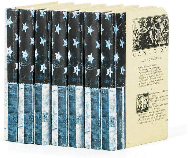 Linear Foot of USA Flag Books - Blue