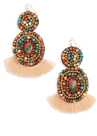 Rope Stone Fringe Earrings
