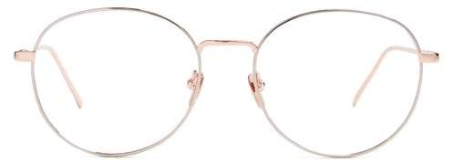 Bi-colour gold-plated oval-frame glasses