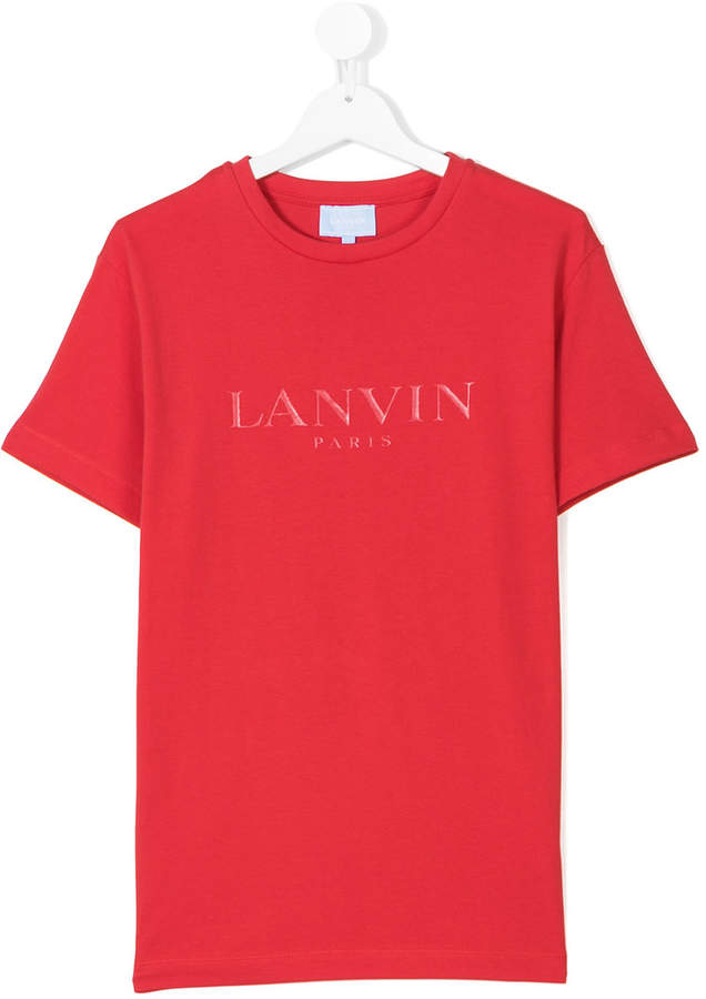 Lanvin Enfant logo embroidered T-shirt