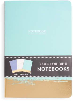 3pk Foil Dipped Notebooks