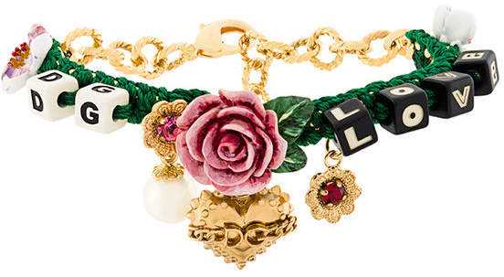 flower and dice charm bracelet