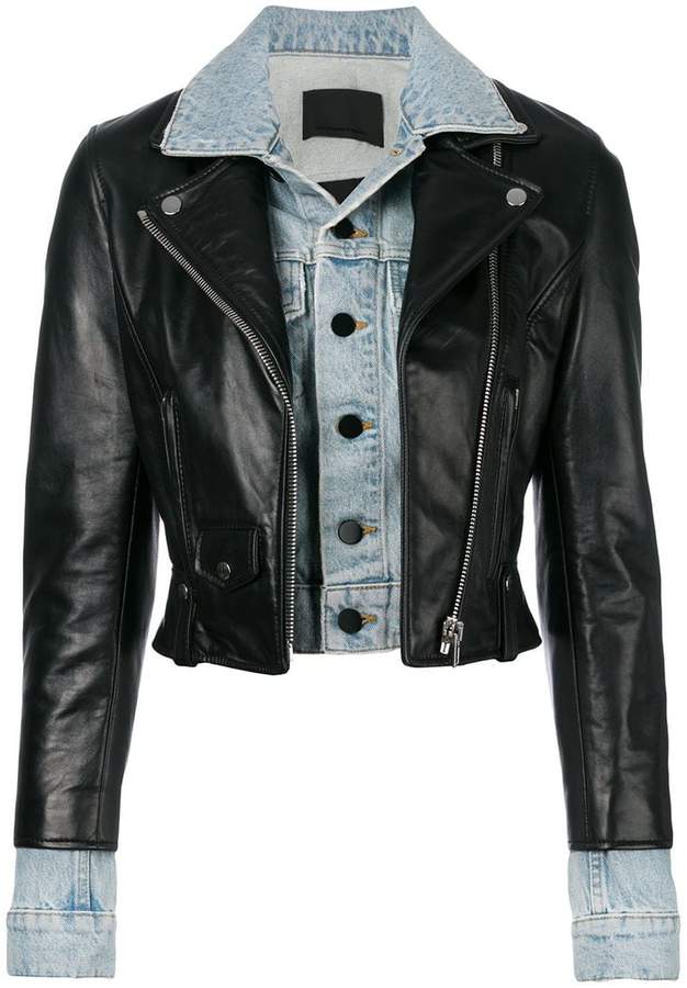 Lederjacke im Lagen-Look