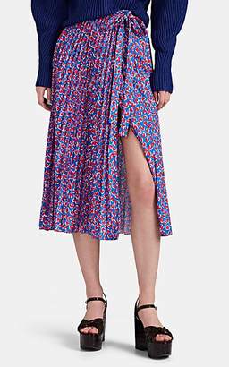 Barneys New York Women's Pleated Heart-Print Wrap Skirt - Blue Barneys New York Women's Pleated Heart-Print Wrap Skirt - Blue