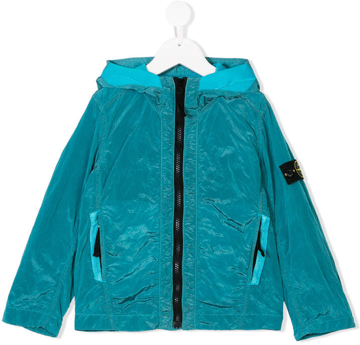 Stone Island Junior hooded zip front jacket