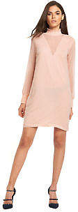 Sheared High Neck Dress in Rose Dust Size XS