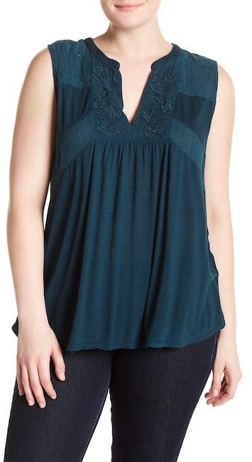 Embroidered Tank Top (Plus Size)