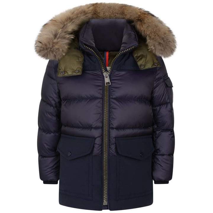 MonclerBoys Navy Down Padded Dylan Coat