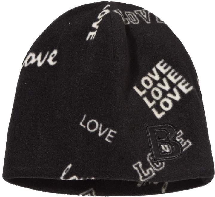 The BRAND Black Love Print Fleece Hat