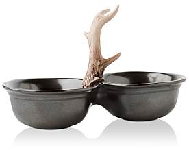 Forest Pewter Two-Bowl Server