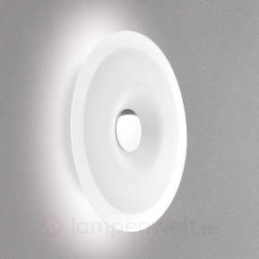 Runde LED-Wandleuchte Planet aus Siebdruckglas