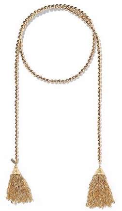 Tasseled Beaded Gold-Tone Necklace