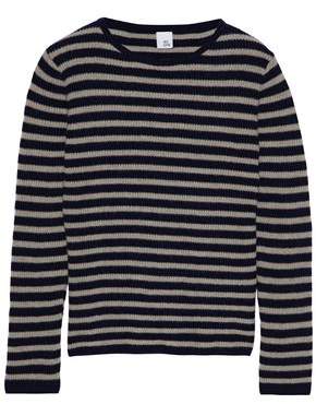 Iris & Ink Shaney Striped Cashmere And Wool-Blend Sweater