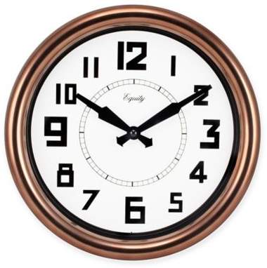 Equity Round Wall Clock in Copper Finish