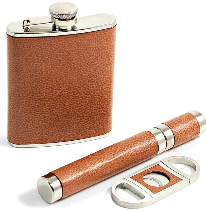 6 Ounce Flask, Cigar Tube and Cutter Gift Set