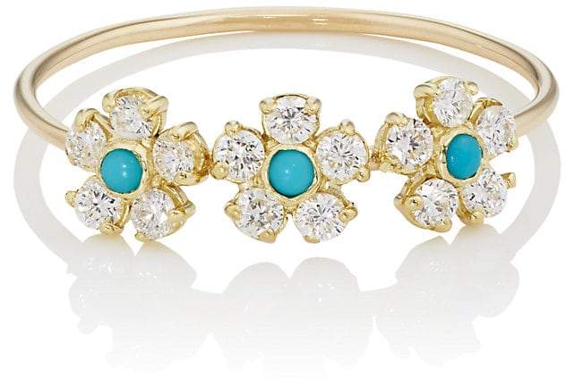 Women's Flower-Embellished Ring