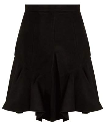 Parma pleated faux-suede skirt