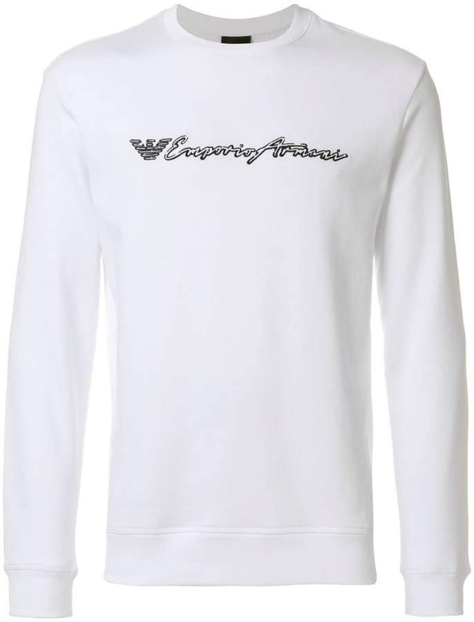 embroidered-logo sweatshirt