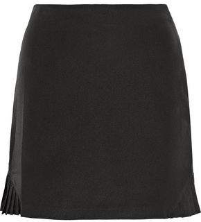 Pleated Voile Mini Skirt