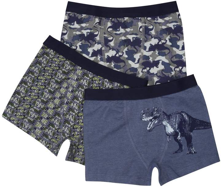 Dinosaur camouflage print boxers three pack