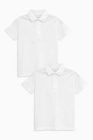 Boys White Poloshirts Two Pack (3-16yrs) - White