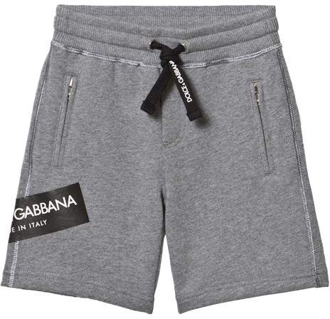Grey Marl Branded Patch Sweat Shorts