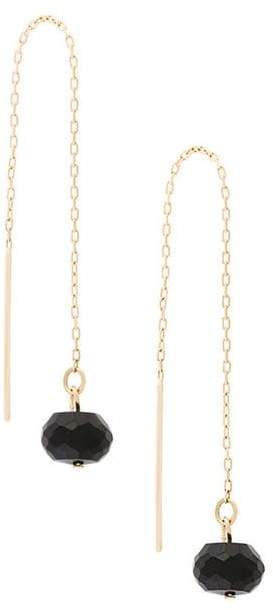 Uzerai Edits black spinel pull-through earrings