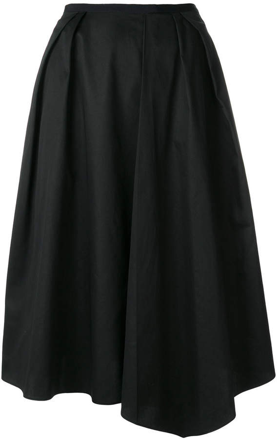 asymmetric pleated a-line skirt