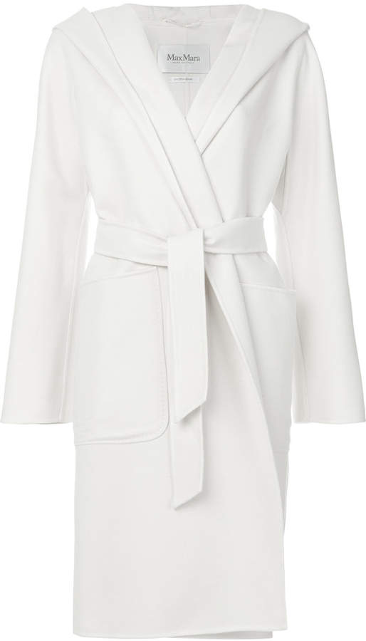 hooded wrap-around coat