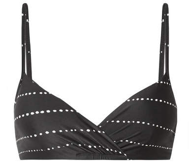 Seve Printed Underwired Bikini Top - Black