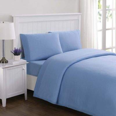 Truly Soft Everyday Solid Jersey Knit Twin Sheet Set in Blue