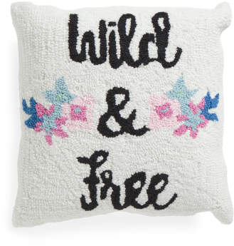 16x16 Hand Hooked Wild & Free Pillow