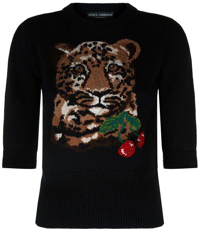 Leopard Crew Neck Knitted Sweater