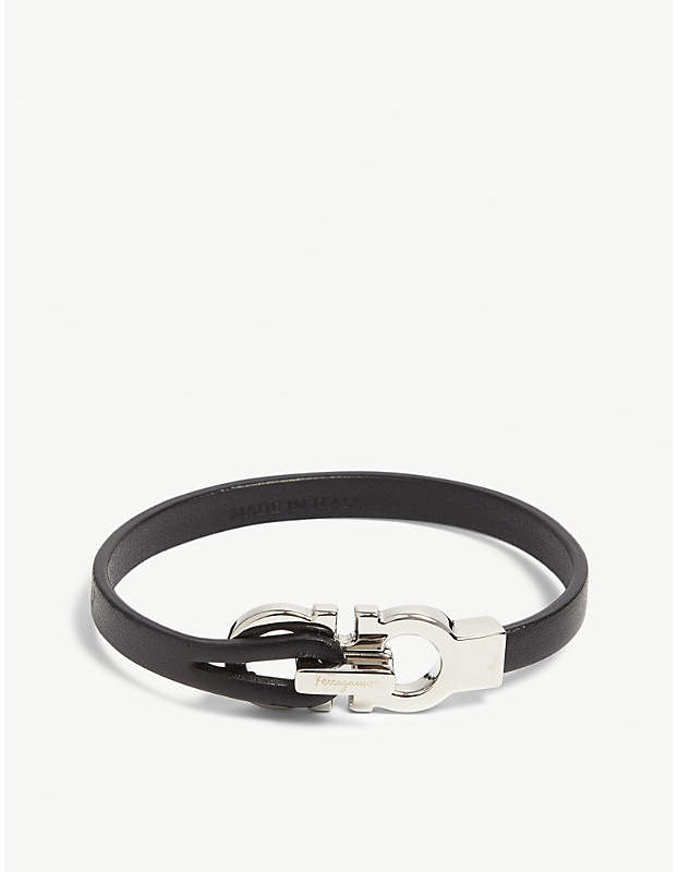 Double Gancio leather bracelet