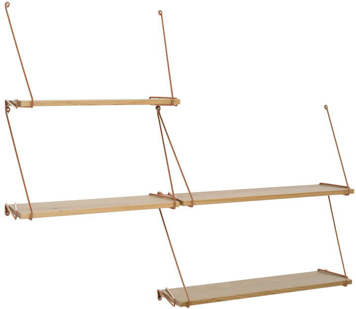 Wochner GmbH & Co. KG Connox Collection - Wire Regalsystem, kupfer / eiche Set 4