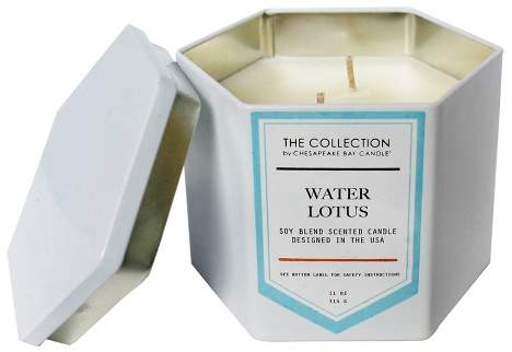 Hexagon White Tin Candle - Water Lotus - 11oz - The Urban Collection White by Chesapeake Bay Candle