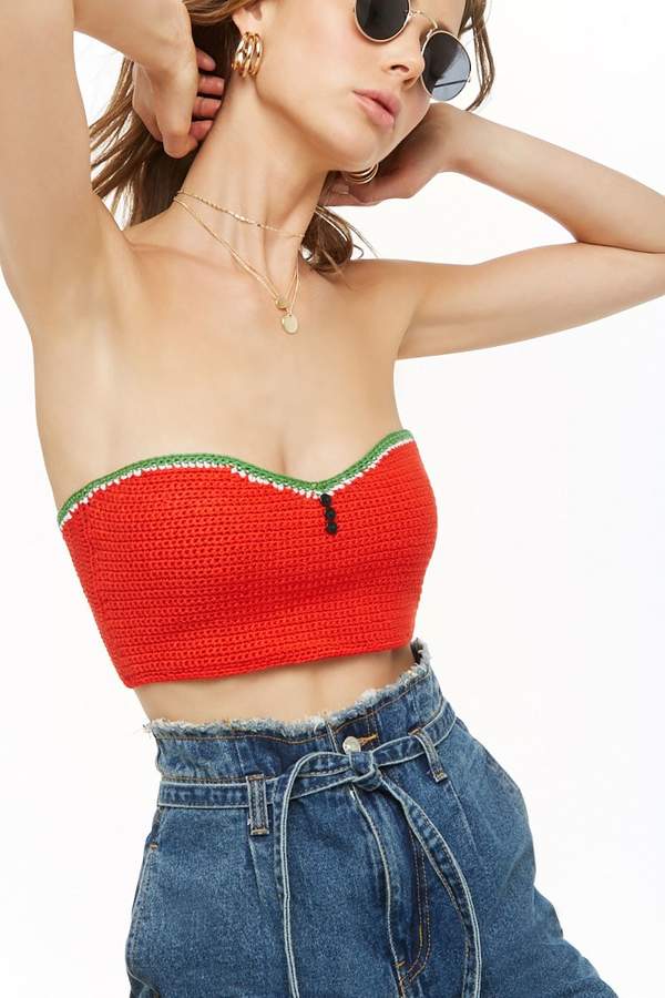 Watermelon Crochet Crop Top