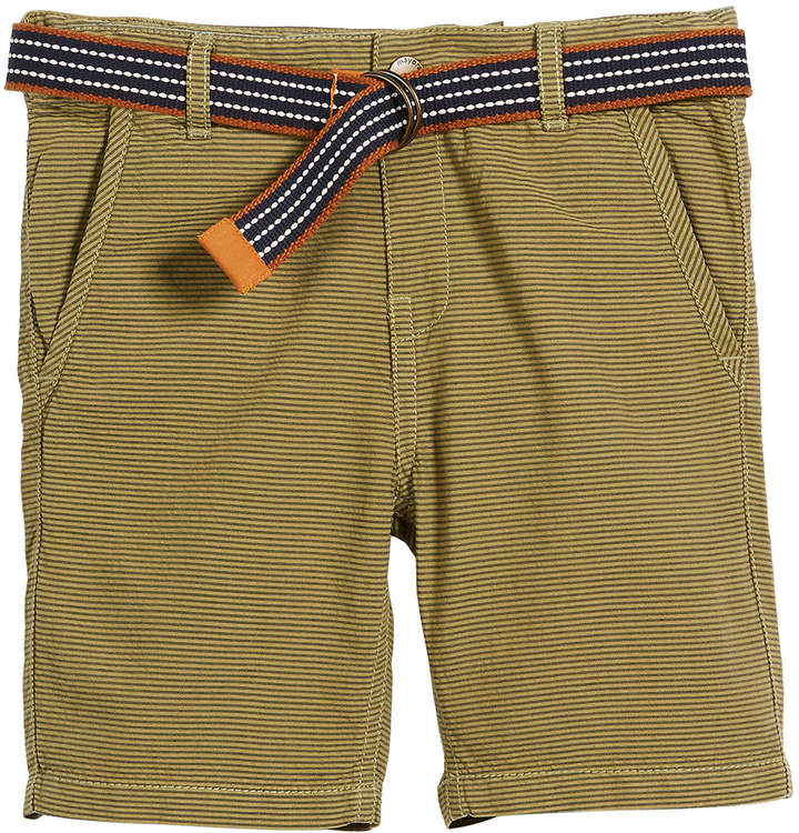 Striped Cotton Shorts w/ D Ring Belt, Size 4-7