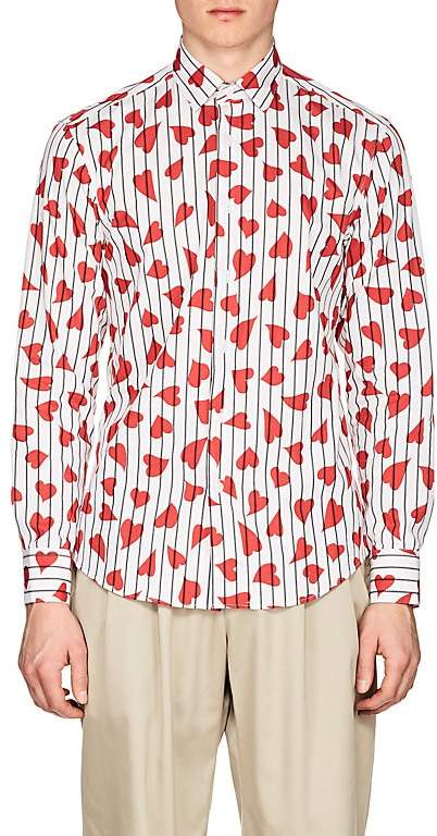 Men's Heart-&-Striped Cotton Poplin Shirt